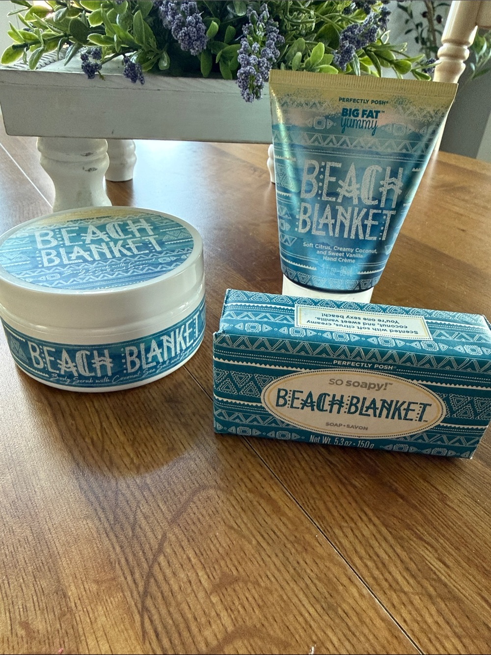Perfectly Posh Beach Blanket Hand Creme & Soap & Body Scrub